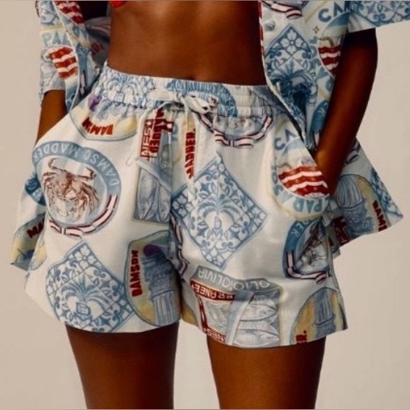 Damson Madder Pants - DAMSON MADDER sardines blue crab linen and cotton shorts
